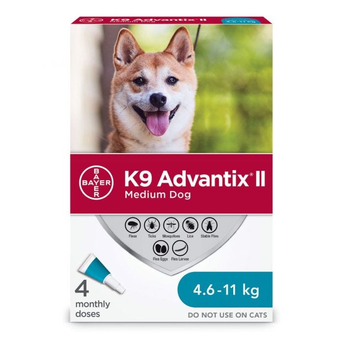 Bayer - K9 Advantix II - Topical Flea and Tick Treatment for Dogs (For Dogs 4.6kg - 11kg)-ARMOR THE POOCH