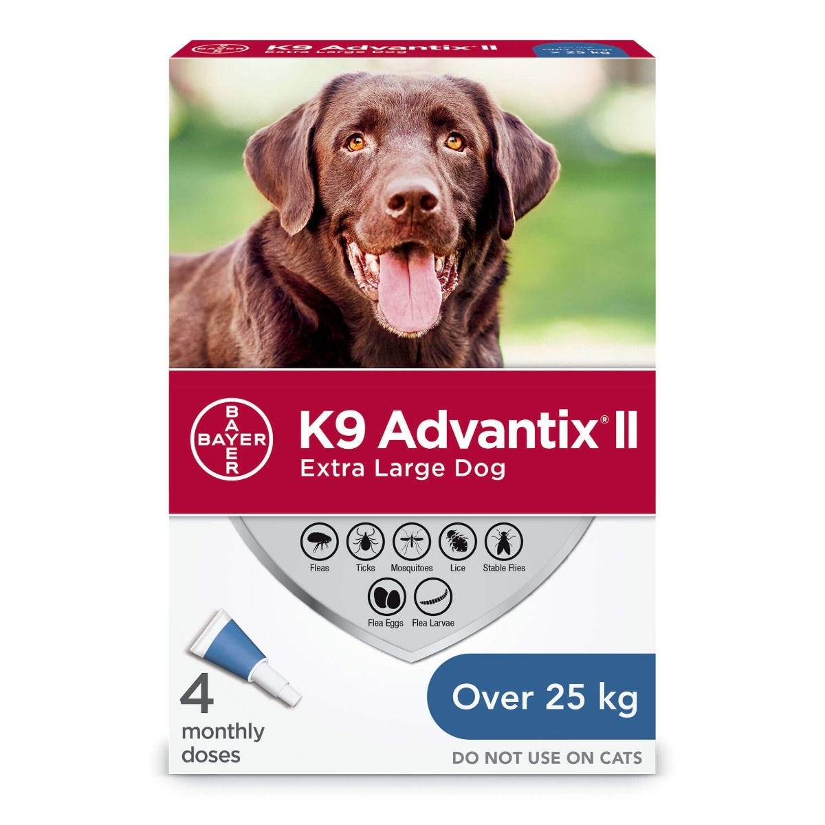 Bayer - K9 Advantix II - Topical Flea and Tick Treatment for Dogs (For Dogs Over 25kg)-ARMOR THE POOCH