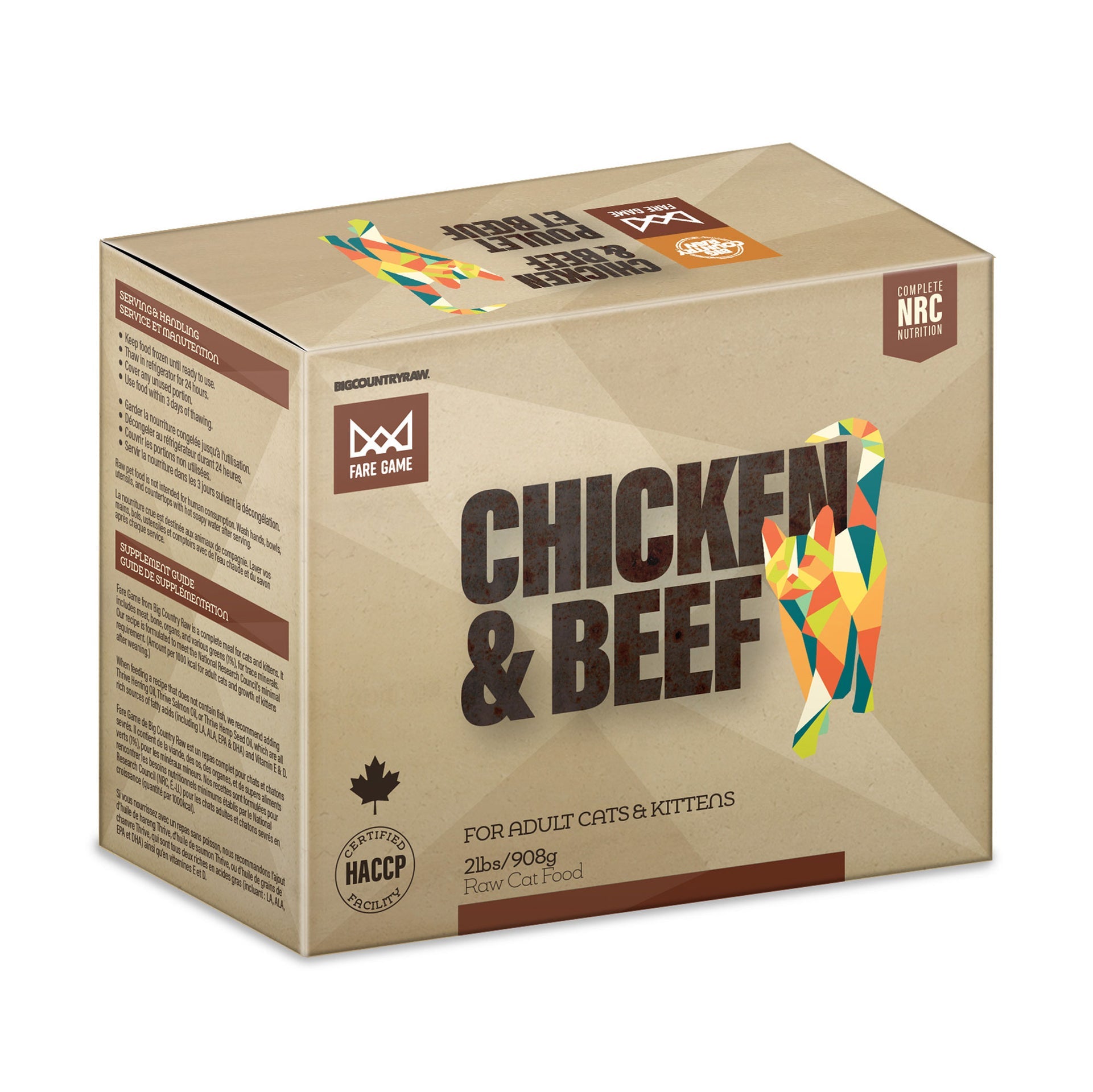 Big Country Raw | Fare Game | Chicken & Beef (2lb) | Raw Cat Food Toronto | ARMOR THE POOCH
