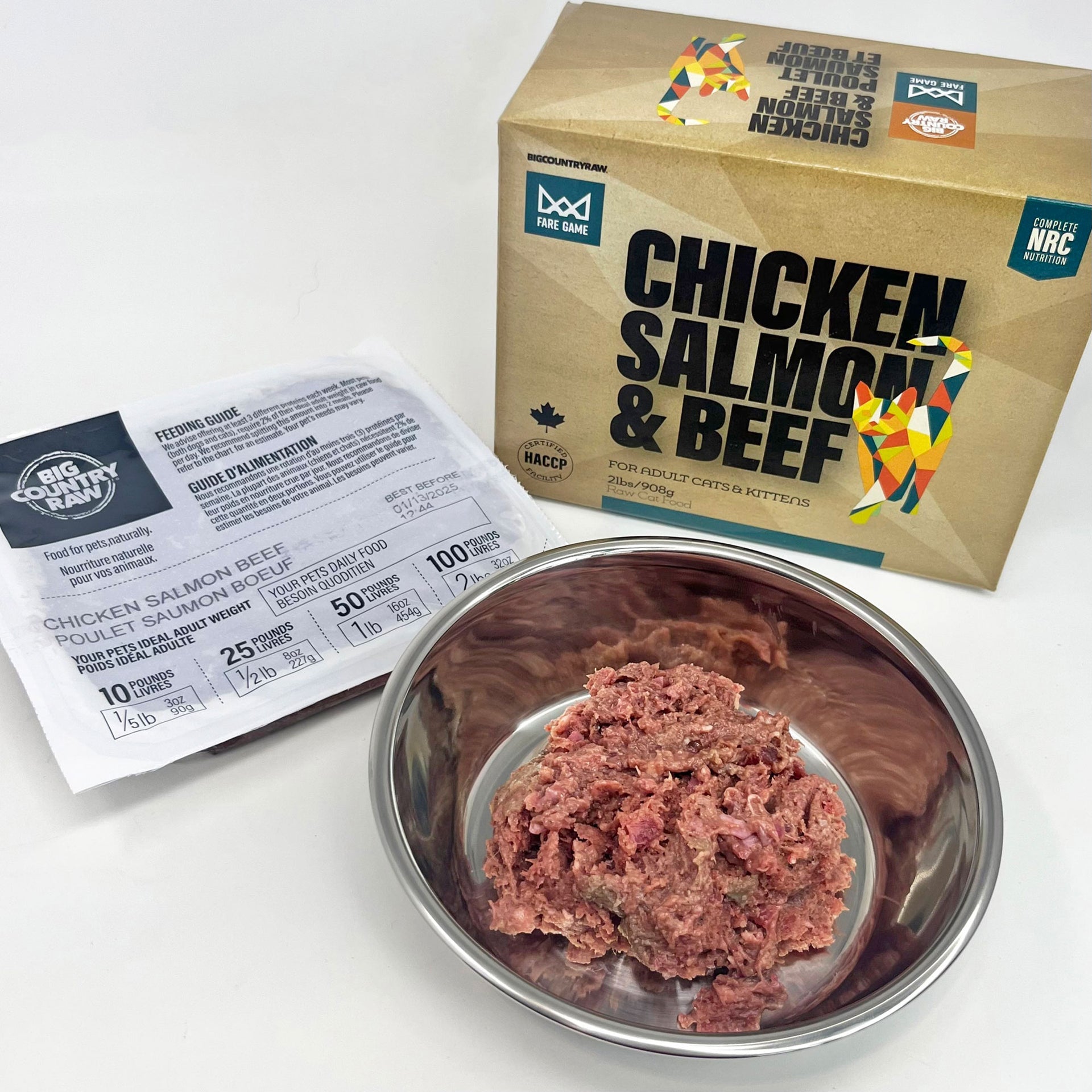 Big Country Raw | Fare Game | Chicken & Salmon with Beef (2lb) | Raw Cat Food Near Me Toronto | ARMOR THE POOCH