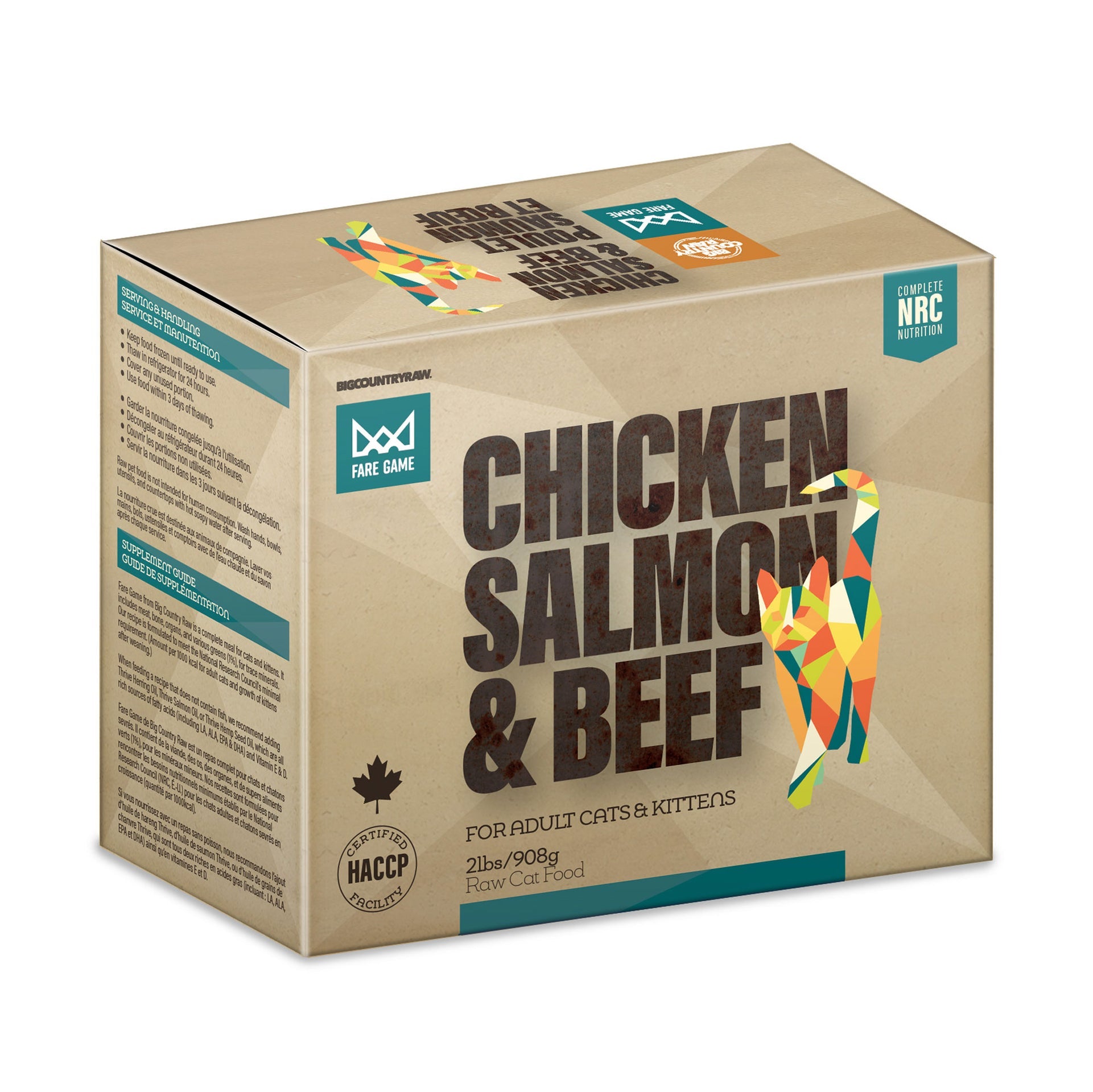 Big Country Raw | Fare Game | Chicken & Salmon with Beef (2lb) | Raw Cat Food Near Me Toronto | ARMOR THE POOCH