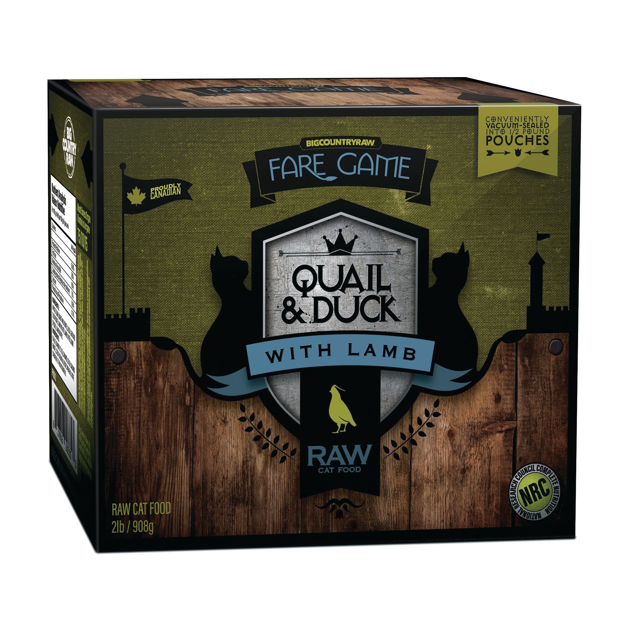 Big Country Raw - Fare Game - Duck & Quail with Lamb (2lb) - Frozen Product