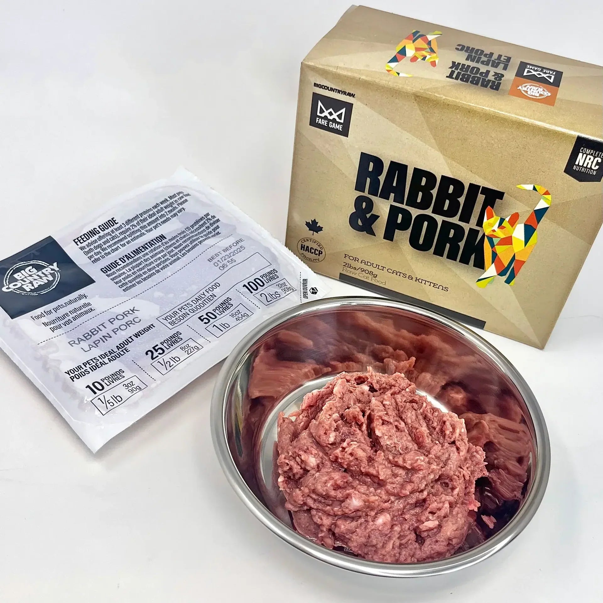 Big Country Raw | Fare Game | Rabbit with Pork (2lb) | Raw Cat Food Near Me Toronto | ARMOR THE POOCH