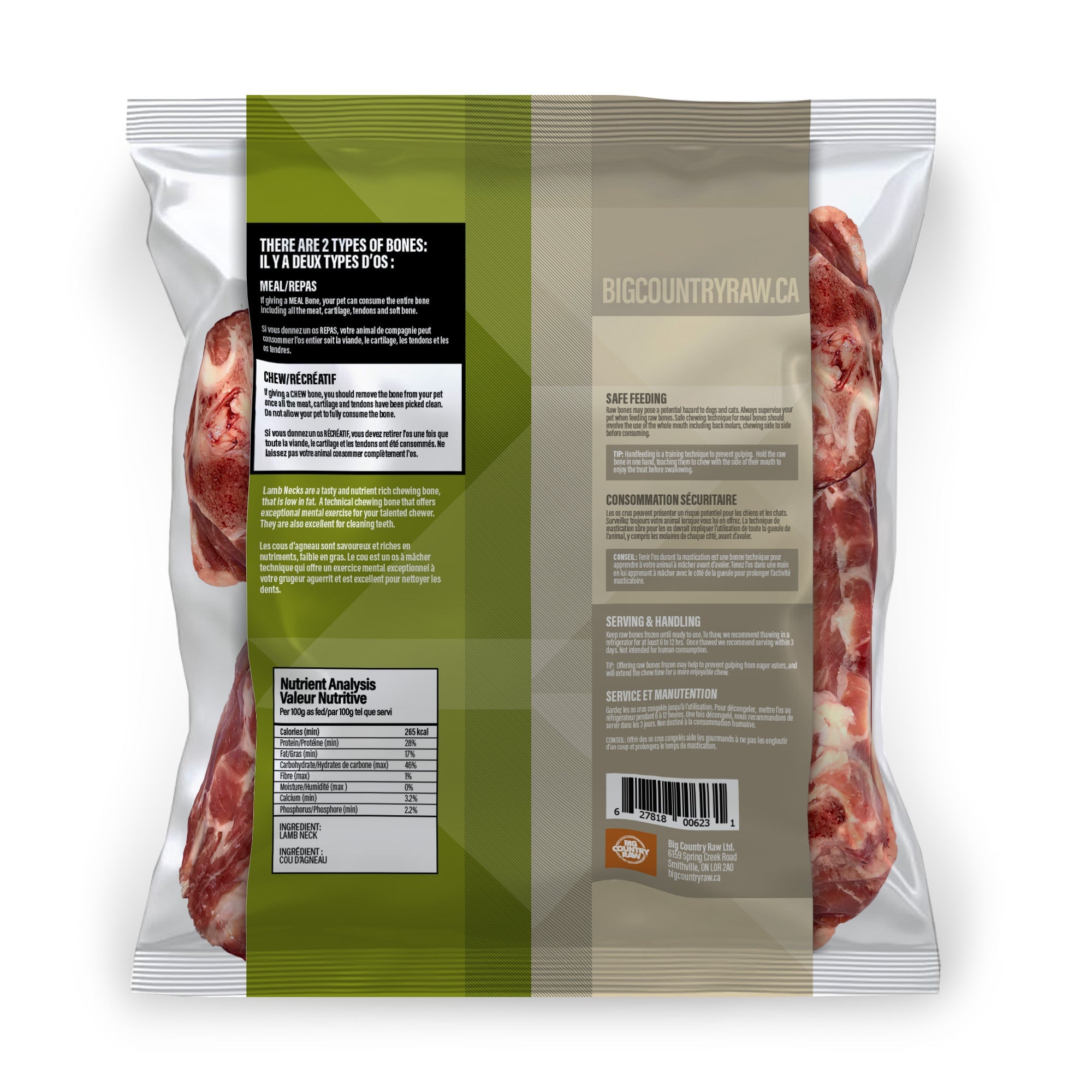 Big Country Raw | Lamb Neck Bone (2lb) | Raw Dog Food