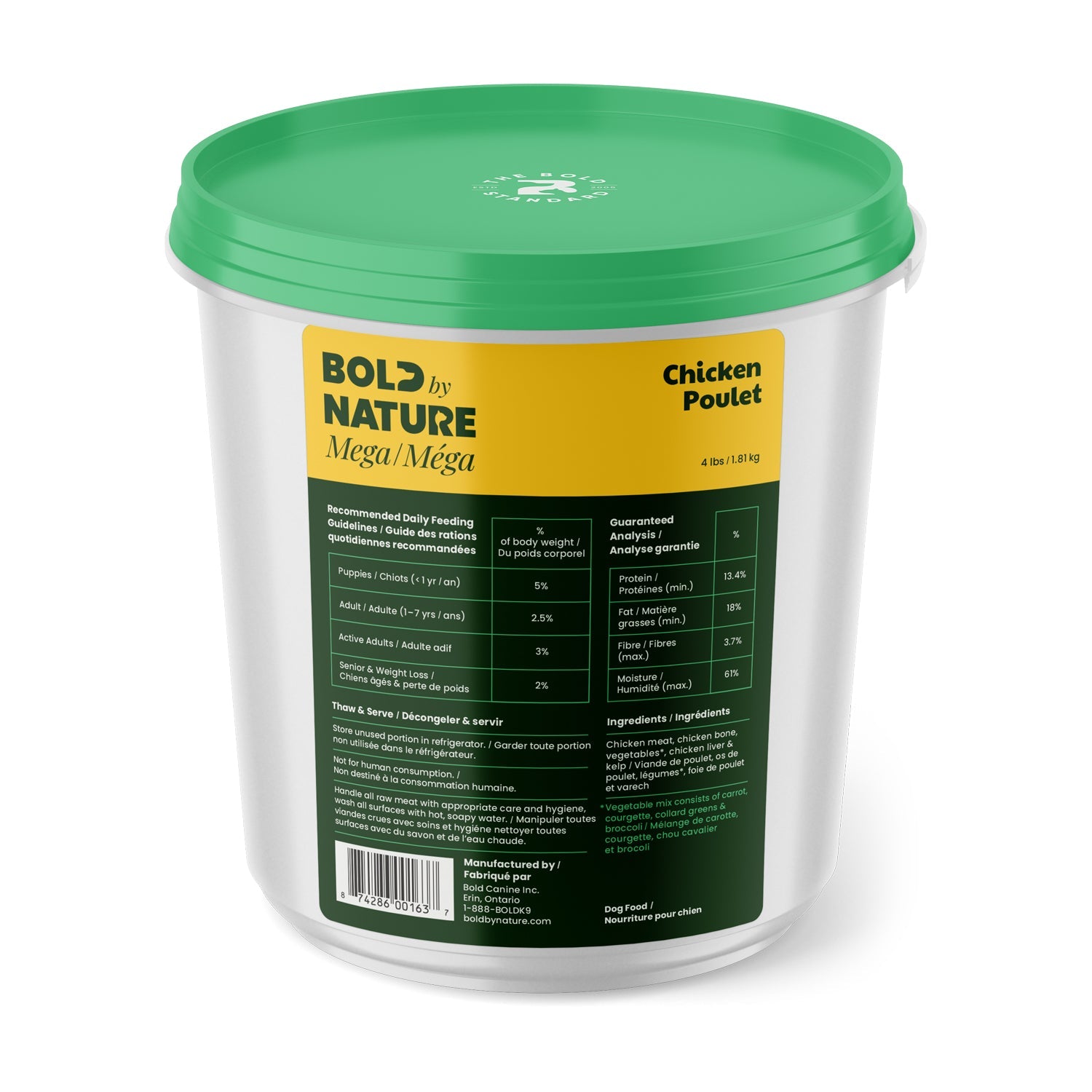 Bold by Nature (Mega Dog) - Mega Chicken - Frozen Product