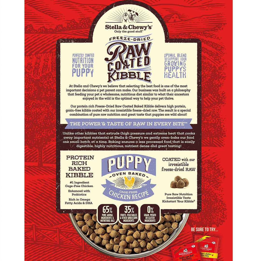 Stella & Chewy's - Cage-Free Chicken Raw Coated Kibble (Grain Free Dry Puppy Food) - ARMOR THE POOCH