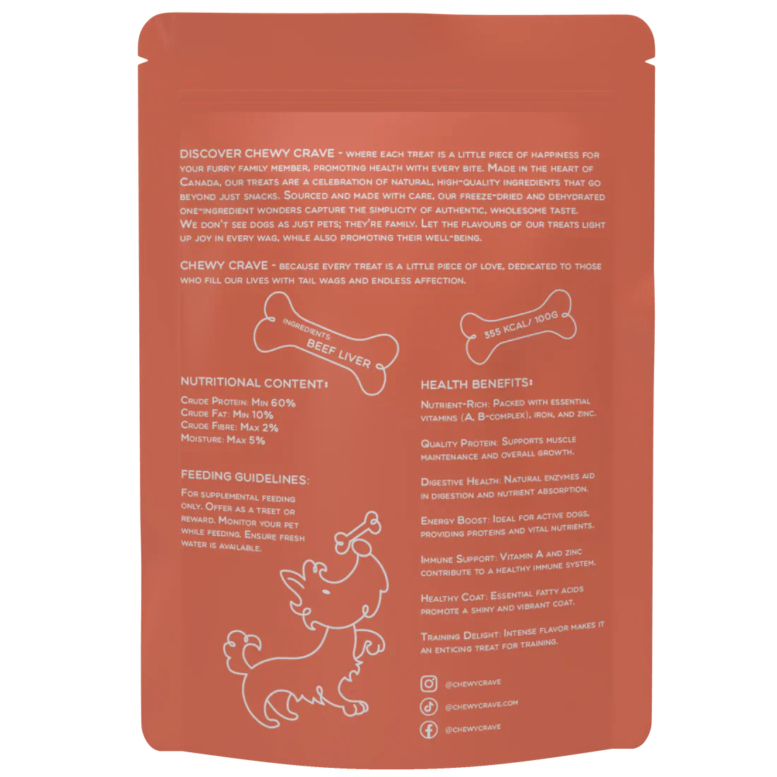 Chewy Crave - Beef Liver Cubes (Dog Treats)