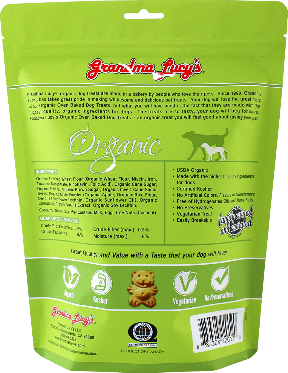 Grandma Lucy's Organic Apple Oven Baked Dog Treats