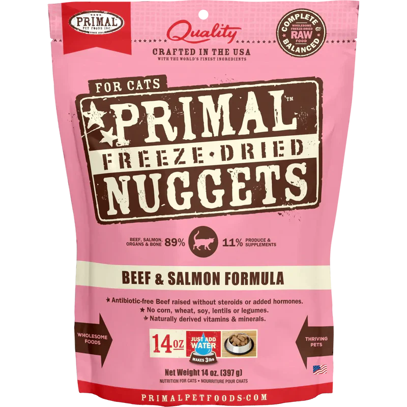 Primal - Nuggets - Freeze Dried Nuggets - Beef & Salmon Formula (Cat Food)