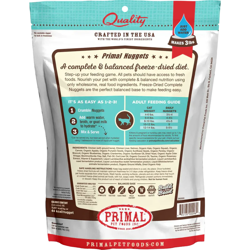 Primal - Nuggets - Freeze Dried Nuggets - Chicken & Salmon Formula (Cat Food)