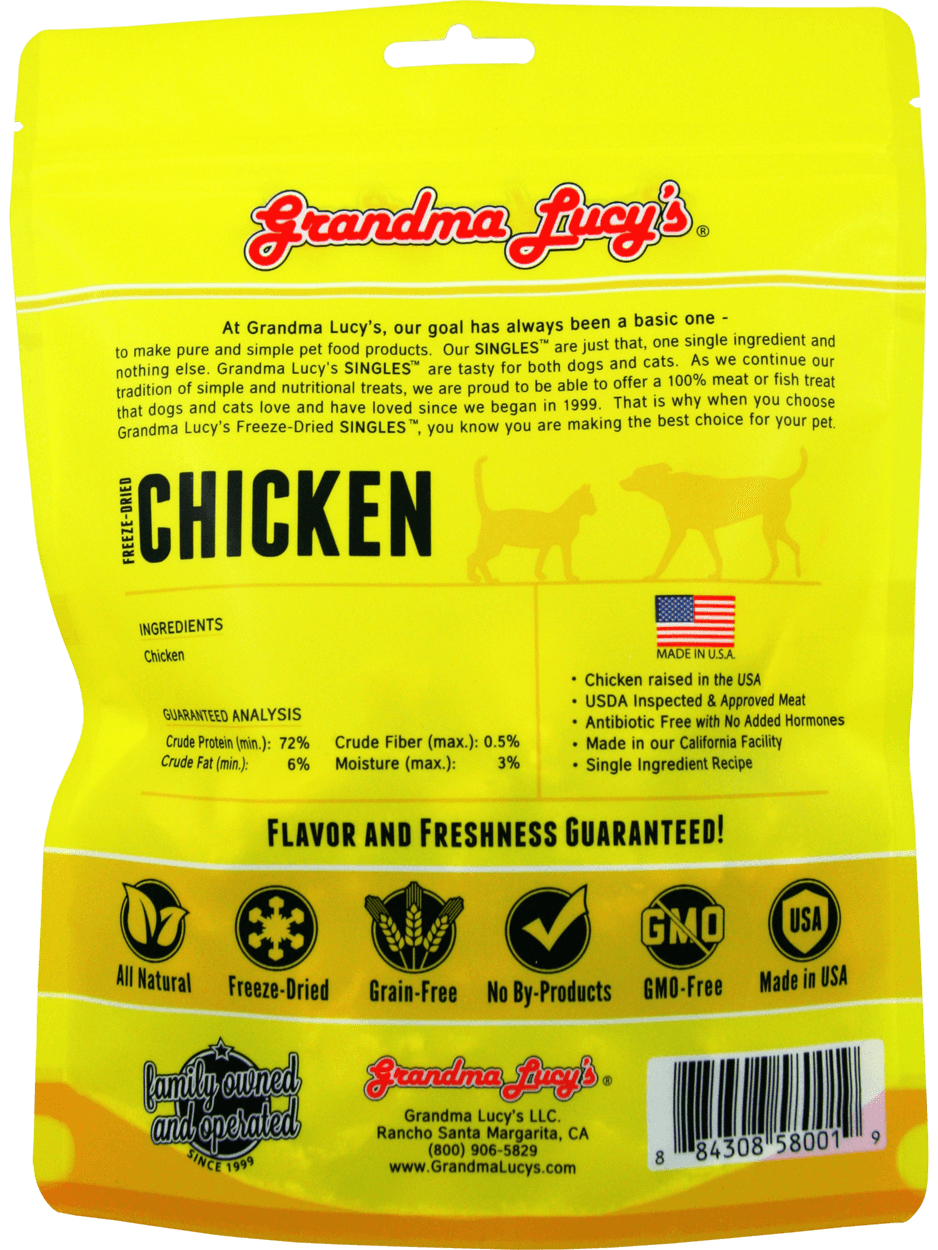 Grandma Lucy's Freeze-Dried Singles Chicken Dog & Cat Treats
