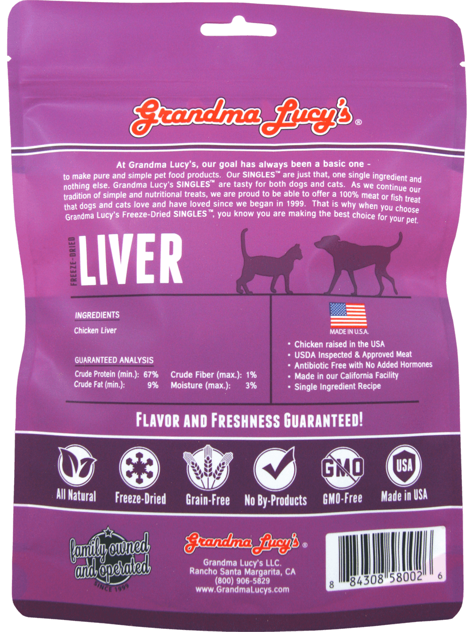 Grandma Lucy's Freeze-Dried Singles Liver Dog & Cat Treats