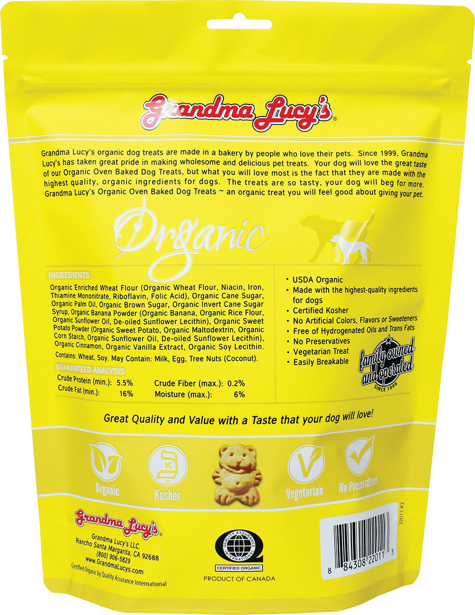 Grandma Lucy's Organic Banana & Sweet Potato Oven Baked Dog Treats