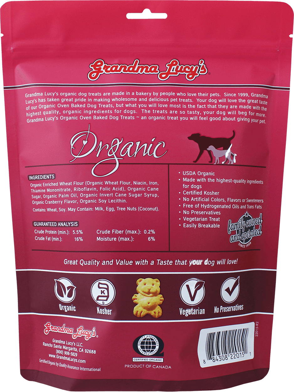 Grandma Lucy's Organic Cranberry Oven Baked Dog Treats
