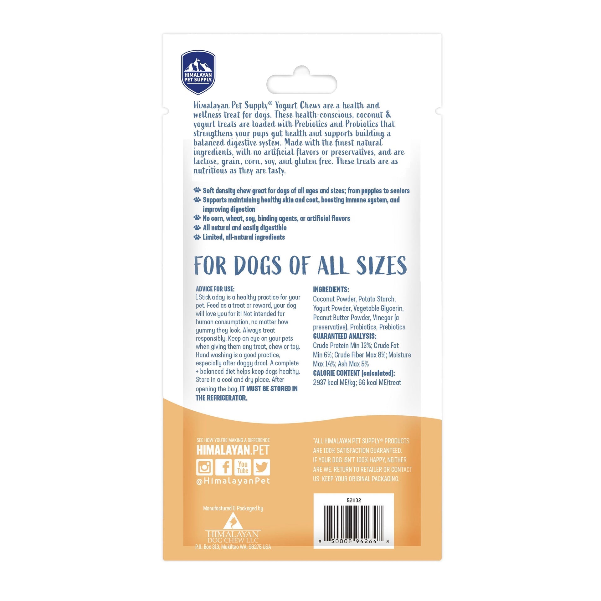 Himalayan Pet Supply | Yogurt Sticks with Peanut Butter | Chew Treat For Dogs | ARMOR THE POOCH