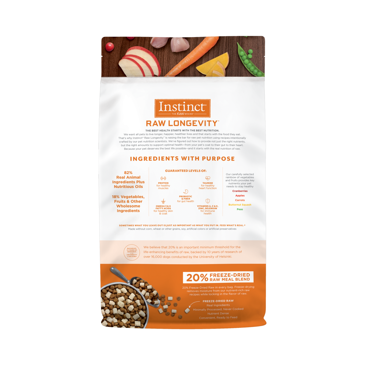 Instinct - Raw Longevity 20% Freeze-Dried Raw Meal Blend Cage-Free Chicken Recipe