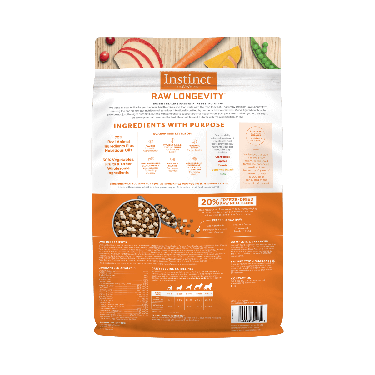 Instinct - Raw Longevity 20% Freeze-Dried Raw Meal Blend Cage-Free Chicken Recipe (For Adults 7+)