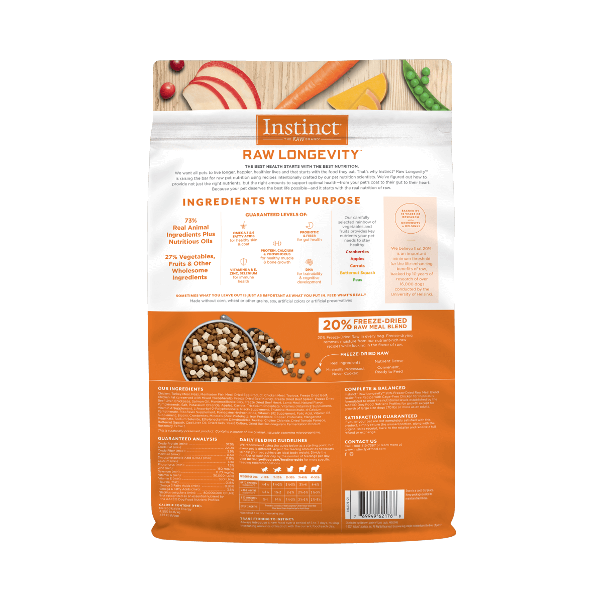 Instinct - Raw Longevity 20% Freeze-Dried Raw Meal Blend Cage-Free Chicken Recipe (For Puppies)