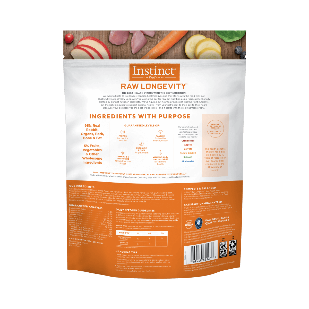 Instinct - Raw Longevity Frozen Bites Farm-Raised Rabbit Recipe