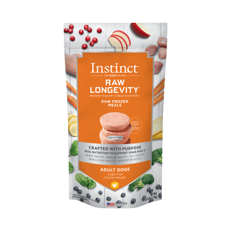 Instinct - Raw Longevity Frozen Patties Cage-Free Chicken Recipe - Caught Cod Recipe - Frozen Product