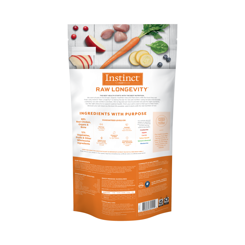 Instinct - Raw Longevity Frozen Patties Cage-Free Chicken Recipe - Caught Cod Recipe - Frozen Product