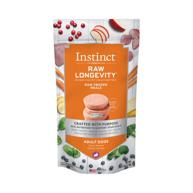 Instinct - Raw Longevity Frozen Patties Farm-Raised Rabbit Recipe - Frozen Product