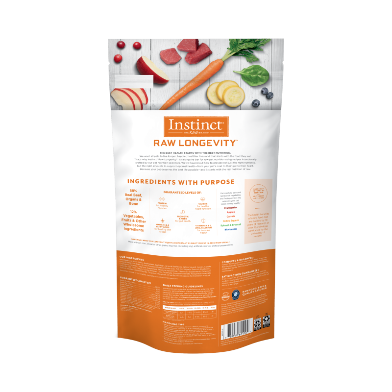 Instinct - Raw Longevity Frozen Patties Grass-Fed Beef Recipe - Frozen Product