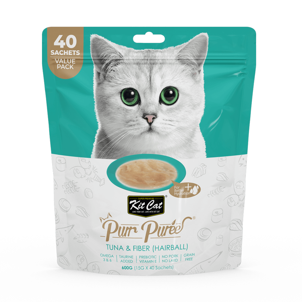 Kit Cat - Kit Cat Purr Puree - Tuna & Fiber Hairball Control (Cat Treat)