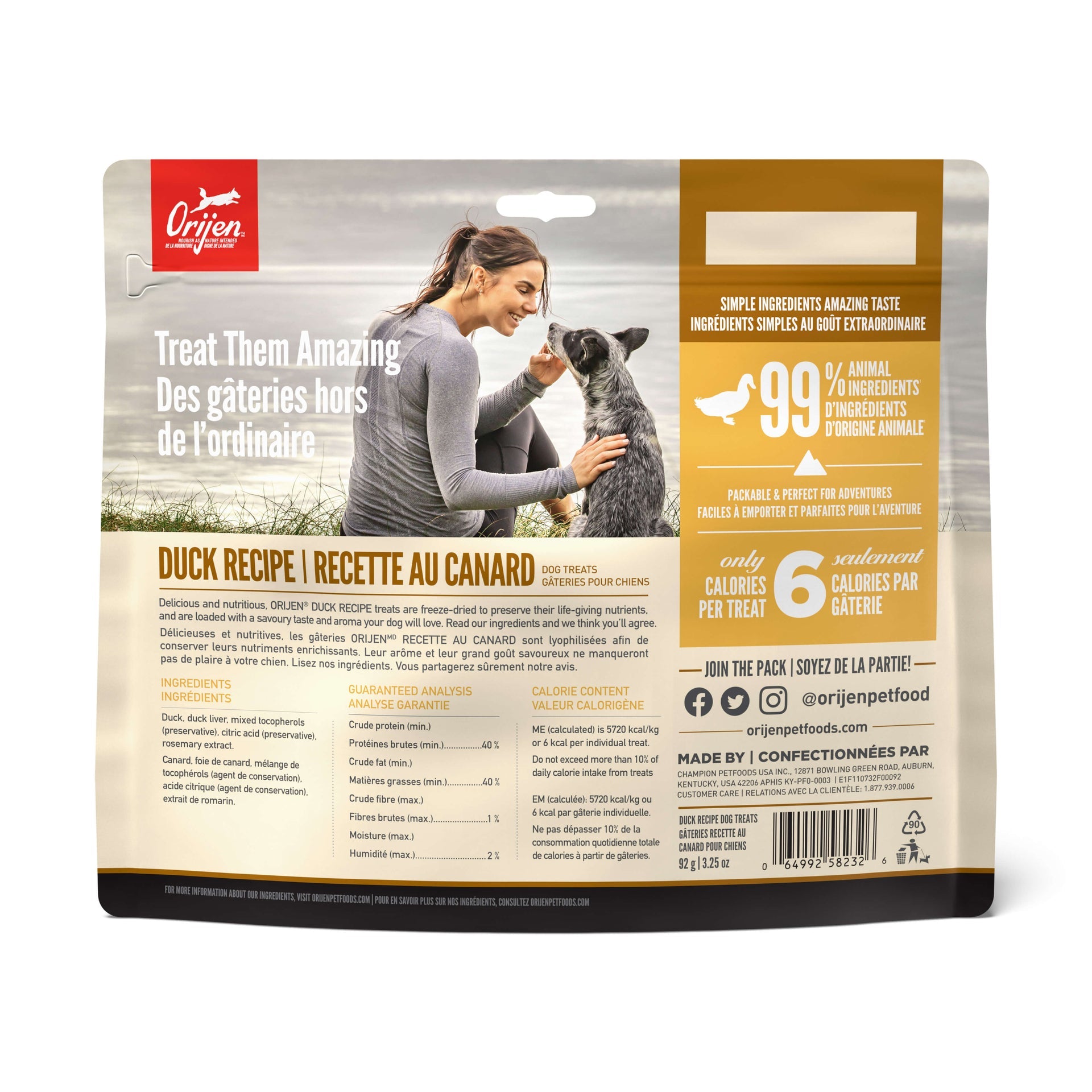 Orijen - Duck Freeze-Dried Dog Treats (For Dogs)