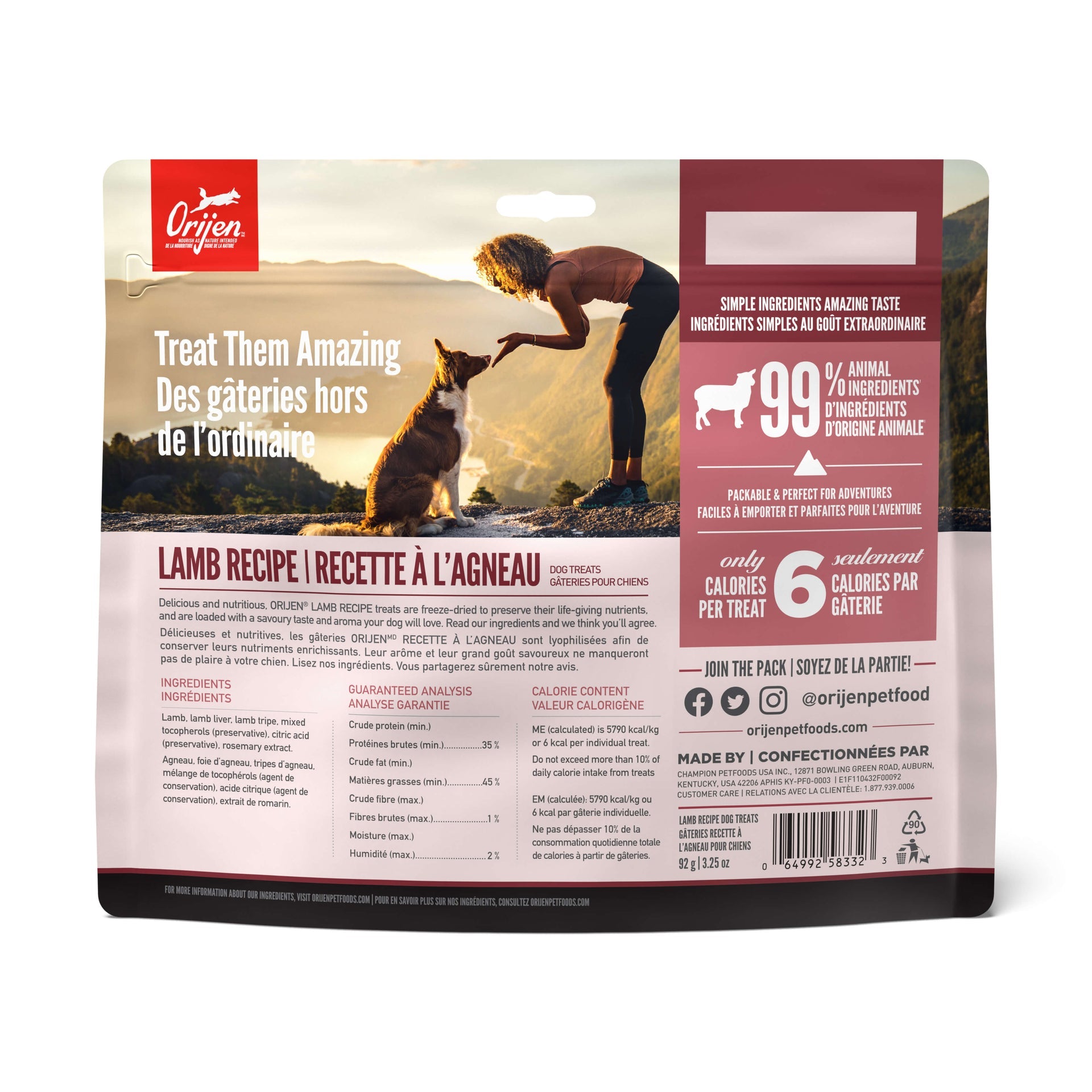 Orijen - Lamb Freeze-Dried Dog Treats (For Dogs)