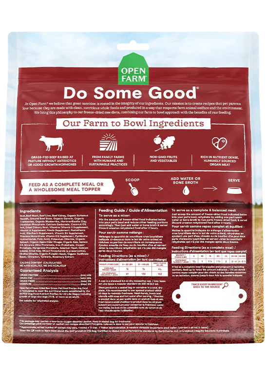 Open Farm - Grass Fed Beef Freeze Dried Raw Dog Food