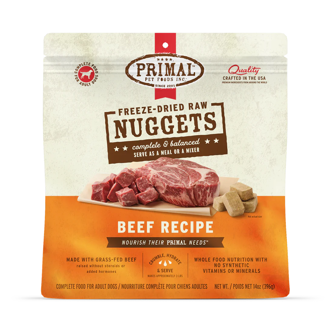 Primal - Nuggets - Freeze Dried Nuggets - Beef Formula (Dog Food)