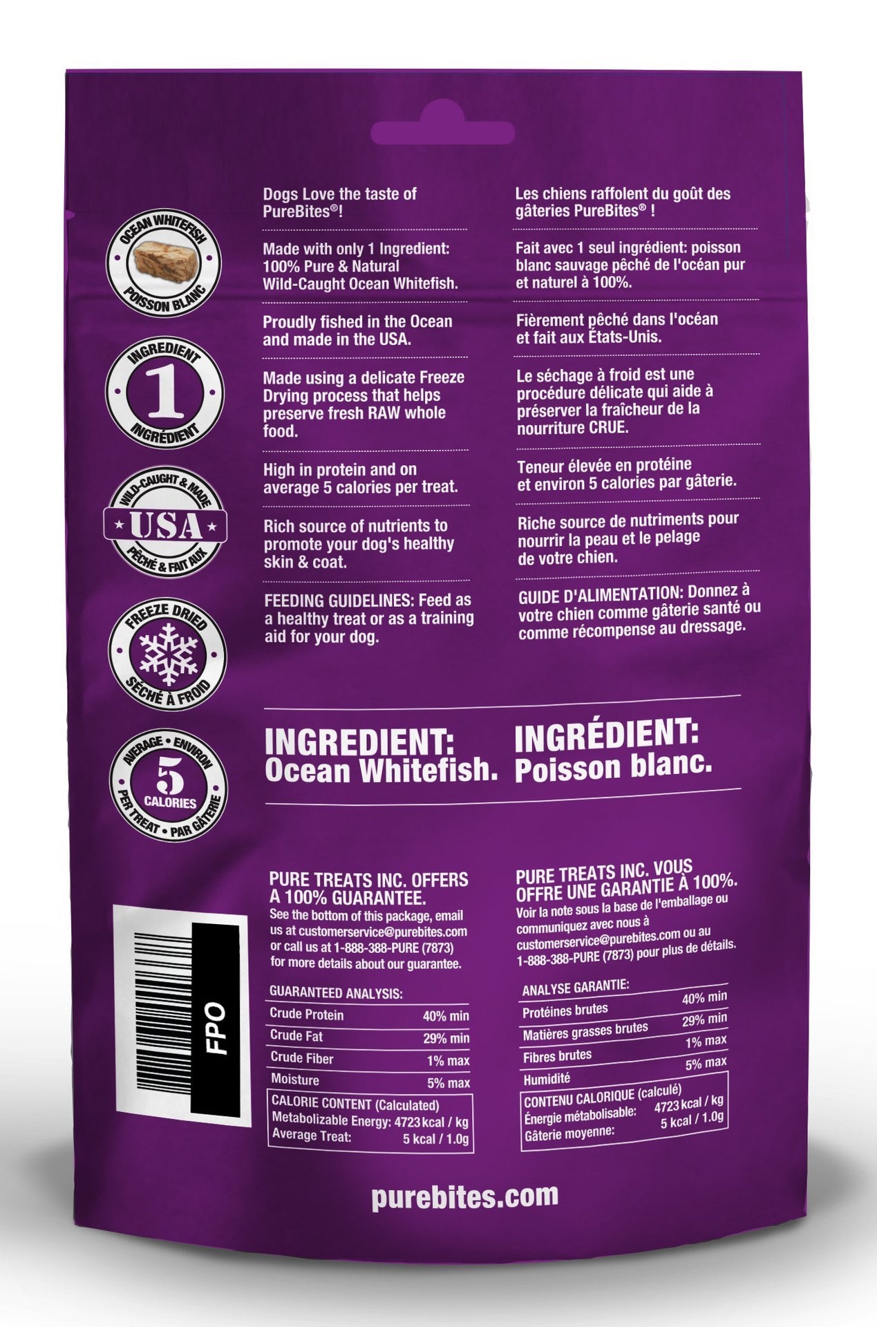 Purebites - Ocean Whitefish Freeze Dried Dog Treats