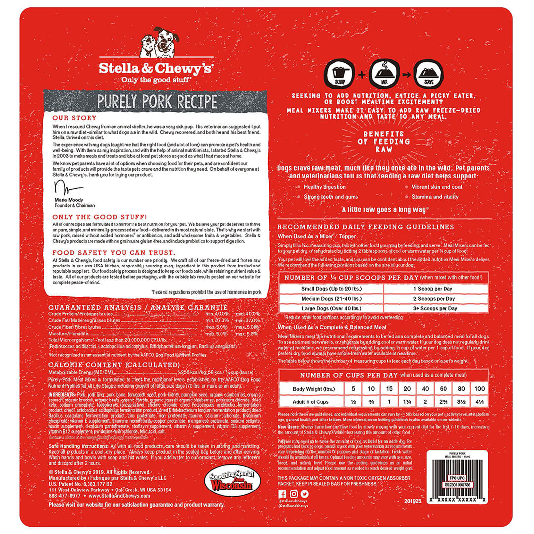 Stella & Chewy's - Purely Pork Meal Mixers (Adult) - ARMOR THE POOCH