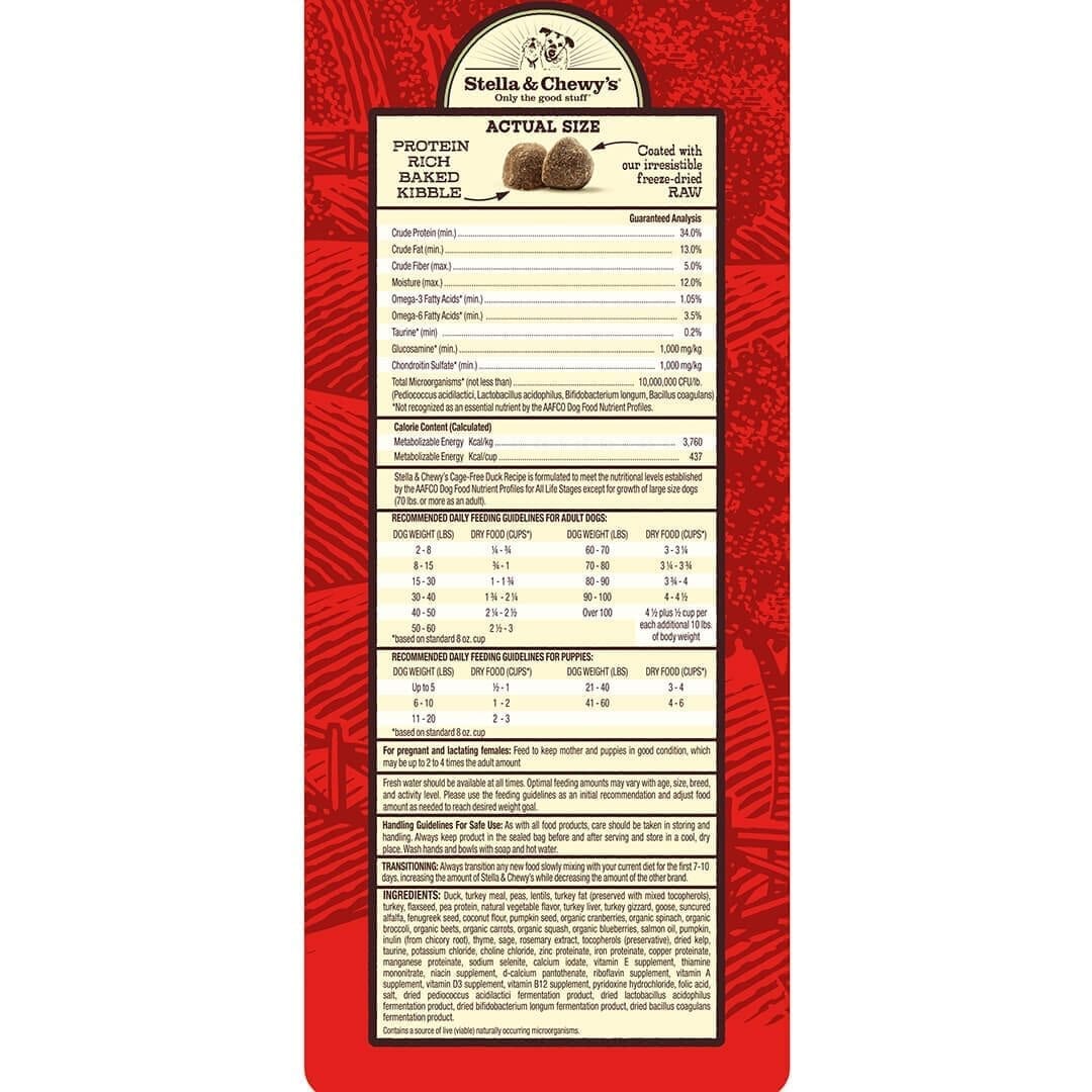 Stella & Chewy's - Duck Recipe with Pumpkin & Quinoa Raw Coated Kibble Wholesome Grains(Dry Dog Food)