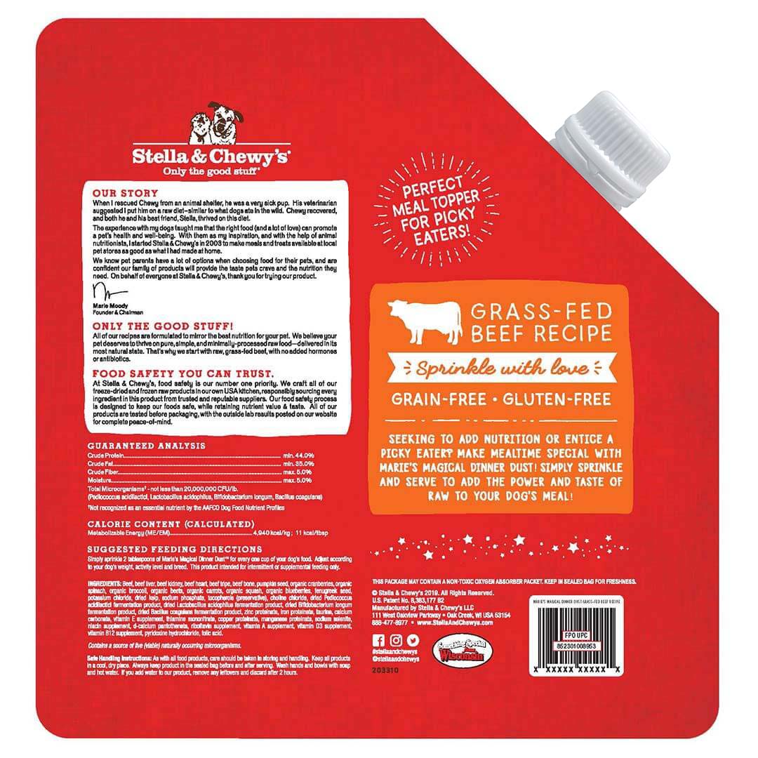 Stella & Chewy's -  Marie's Magical Dinner Freeze-Dried Raw Dust Grass-Fed Beef Dog Food Topper