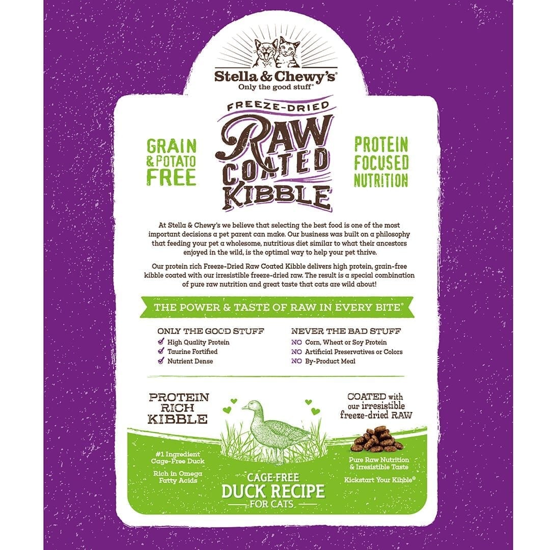 Stella & Chewy's - Raw Coated Kibble Cage-Free Duck Recipe (Dry Cat Food)