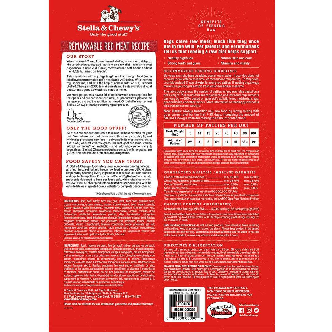 Stella & Chewy's - Remarkable Red Meat Freeze-Dried Raw Dog Food