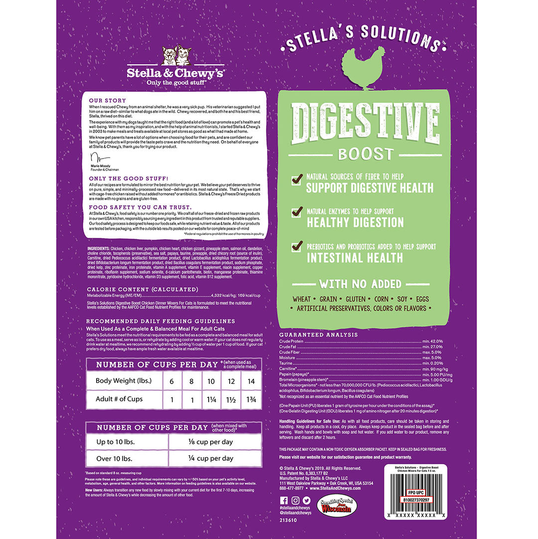 Stella & Chewy's - Stella's Solutions Digestive Boost Chicken Freeze-Dried Raw (Cat Food)