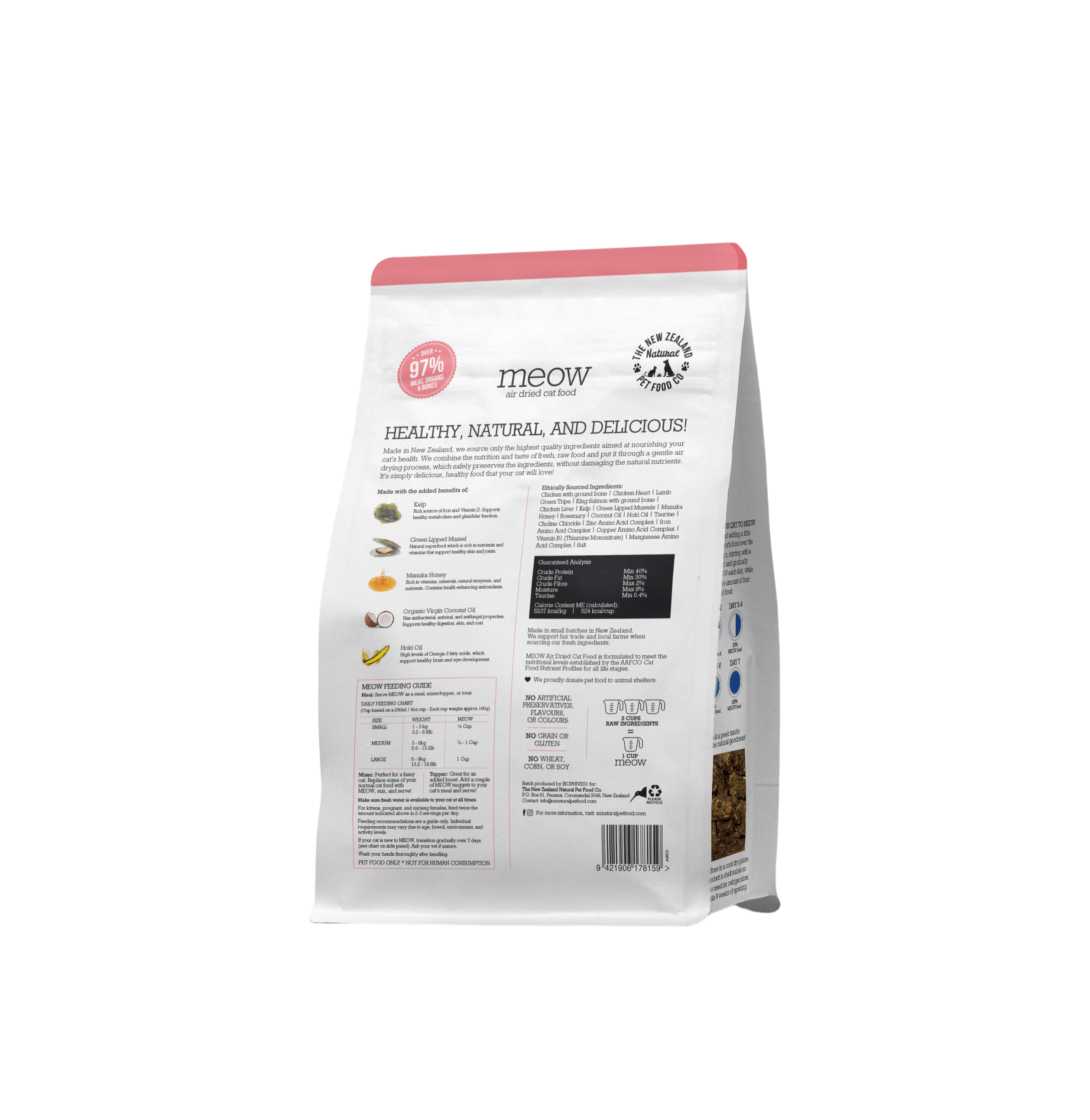 The NZ Natural Pet Food Co. - meow - Air-Dried Chicken & King Salmon Recipe (For Cats)