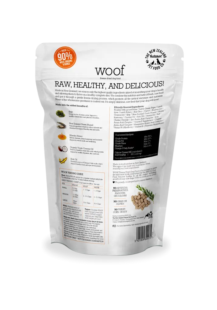 The NZ Natural Pet Food Co. | Woof | Freeze-Dried Wild Brushtail (For Dogs) | Pet Store Toronto