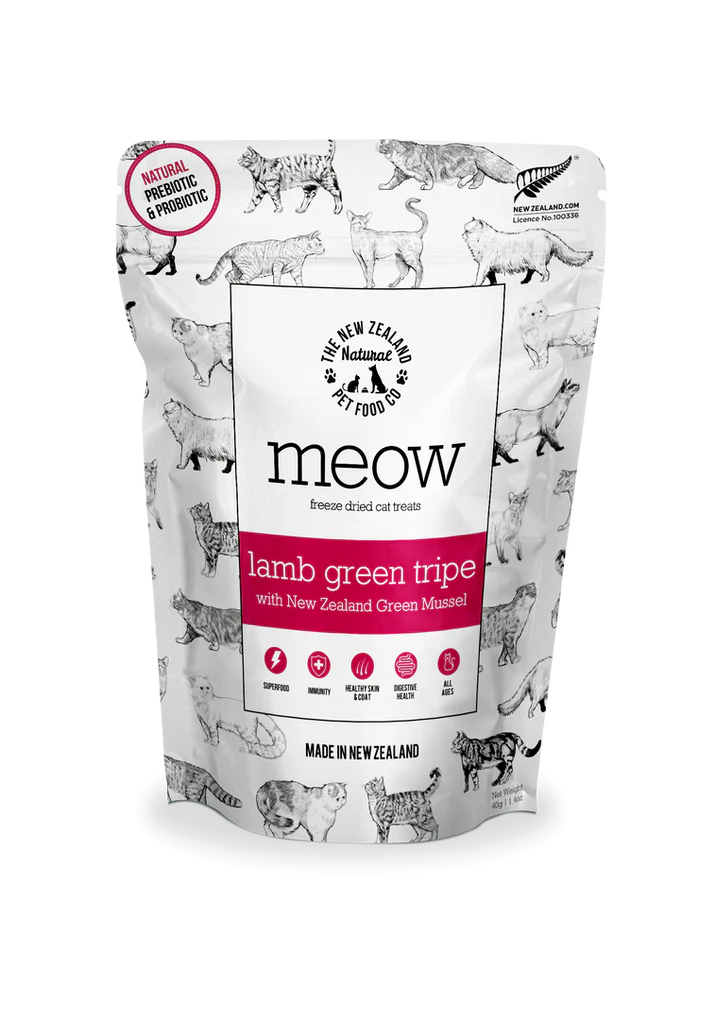 The NZ Natural Pet Food Co. | meow | Freeze Dried Lamb Green Tripe | Cat Treats
