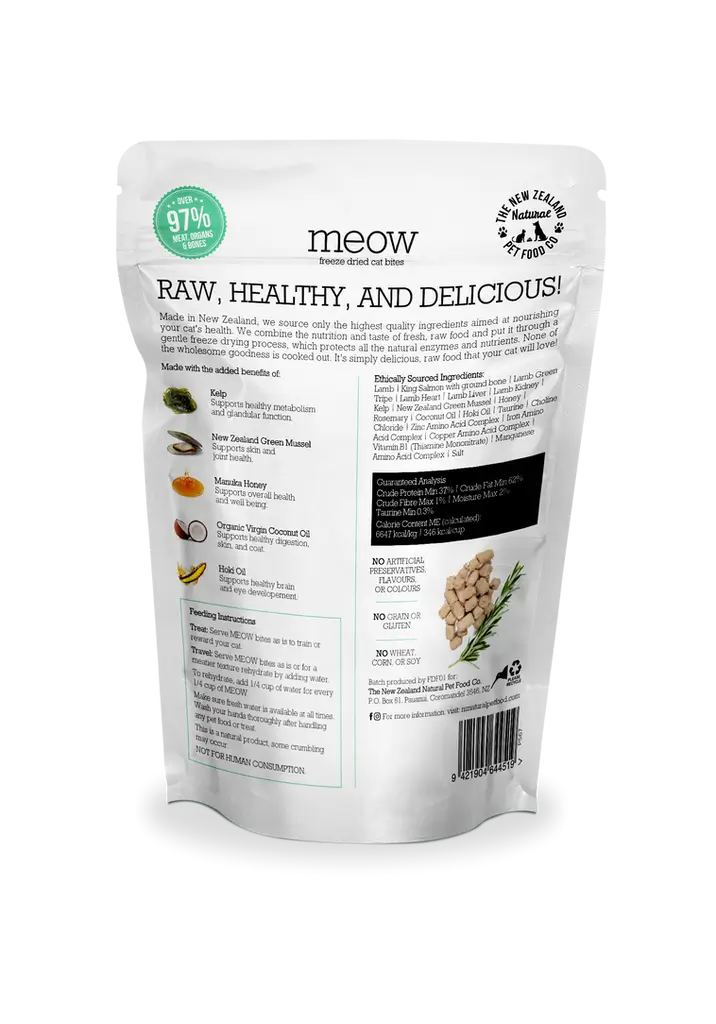 The NZ Natural Pet Food Co. | meow | Freeze Dried Lamb & Salmon Treats | ARMOR THE POOCH