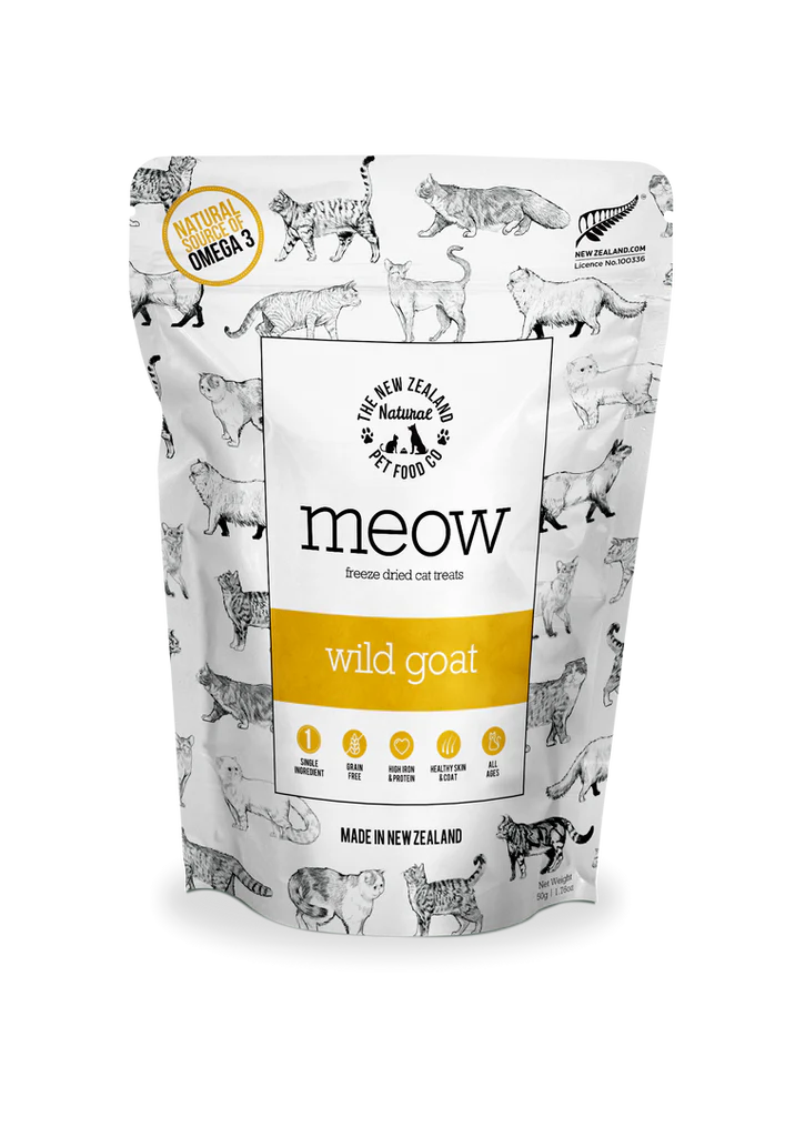 The NZ Natural Pet Food Co. | meow | Freeze Dried Wild Goat | Cat Treats