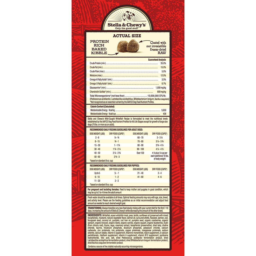 Stella & Chewy's - Wild-Caught Whitefish Raw Coated Kibble (Grain Free Dry Dog Food) - ARMOR THE POOCH