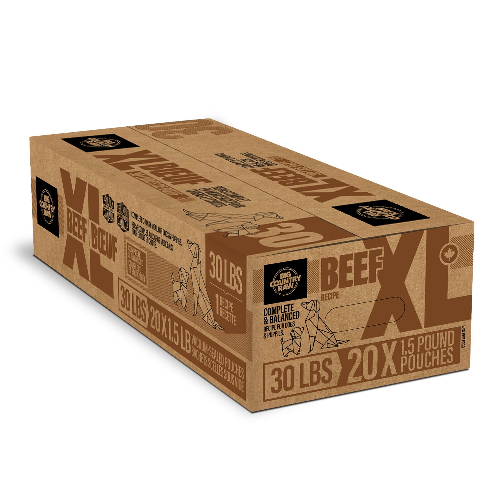 Big Country Raw - XL Beef (30lb) - Frozen Product