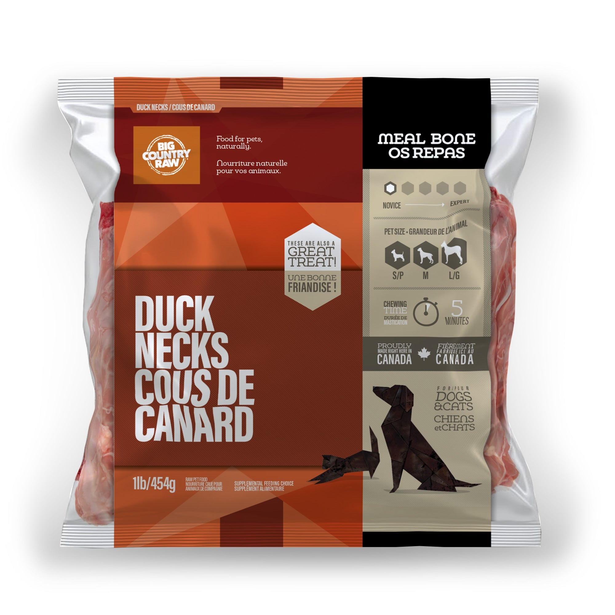 Big Country Raw - Duck Necks (Skinless - 1lb) - Frozen Product