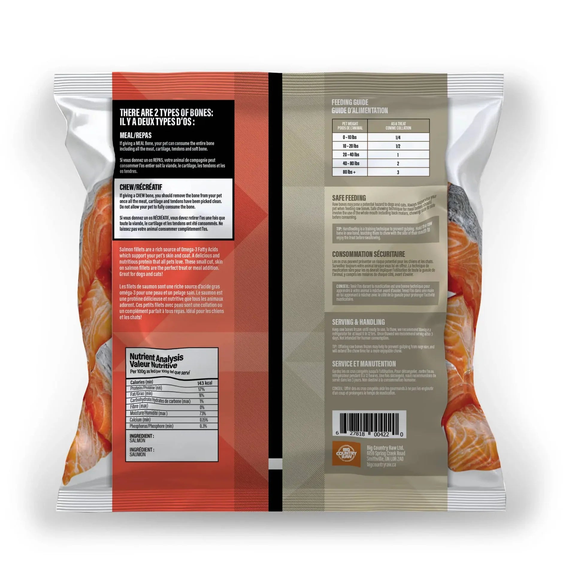 Big Country Raw - Salmon Fillets (1lb) - Frozen Product