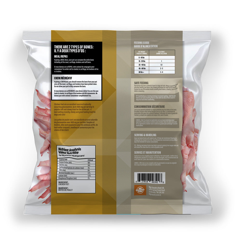 Big Country Raw - Chicken Feet (1lb) - Frozen Product
