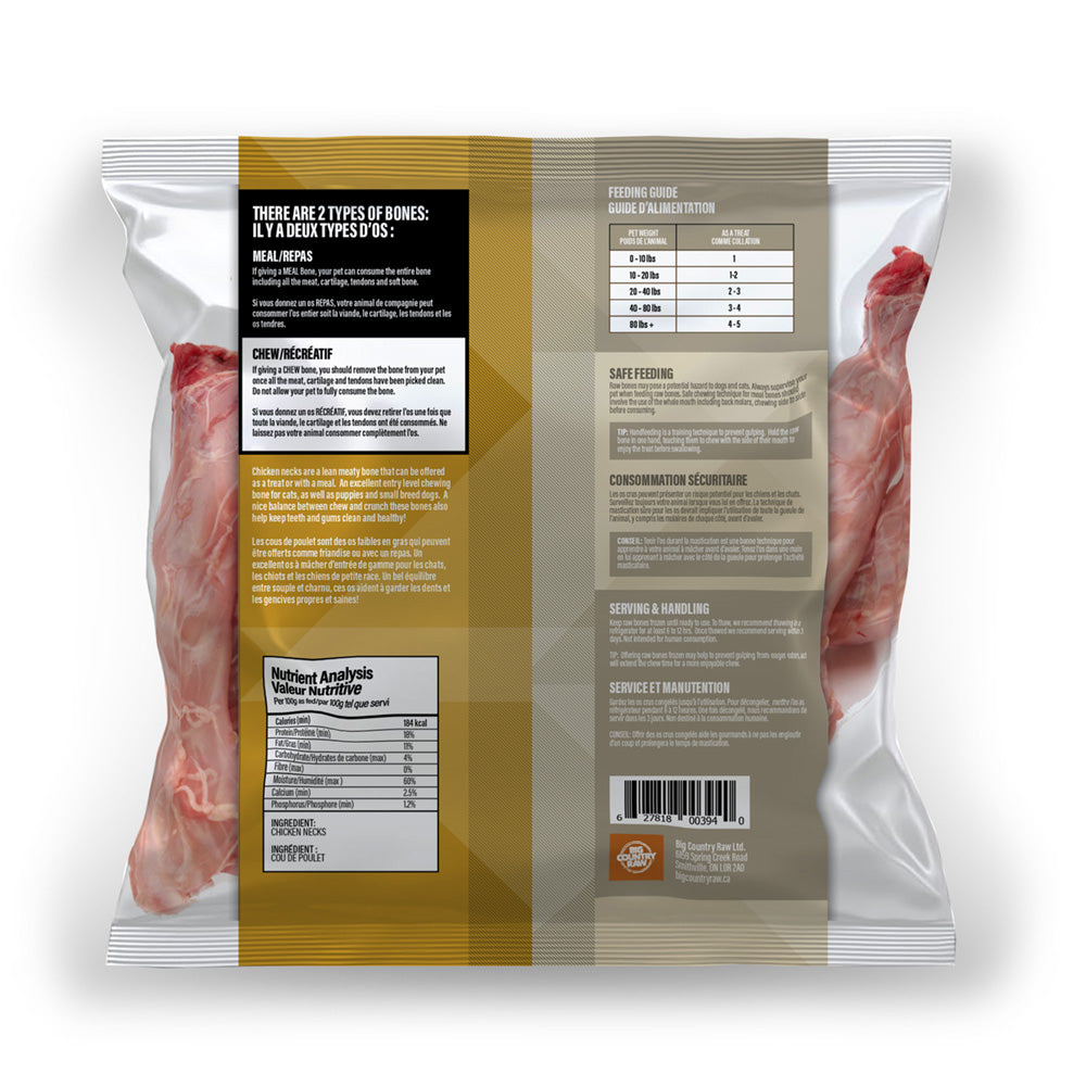 Big Country Raw - Chicken Neck (1lb) - Frozen Product